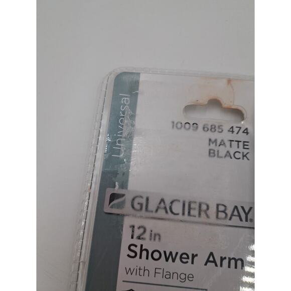 Glacier Bay 11-12 in. Raincan Shower Arm Matte Black 1009 685 474 (C) - Picture 4 of 6